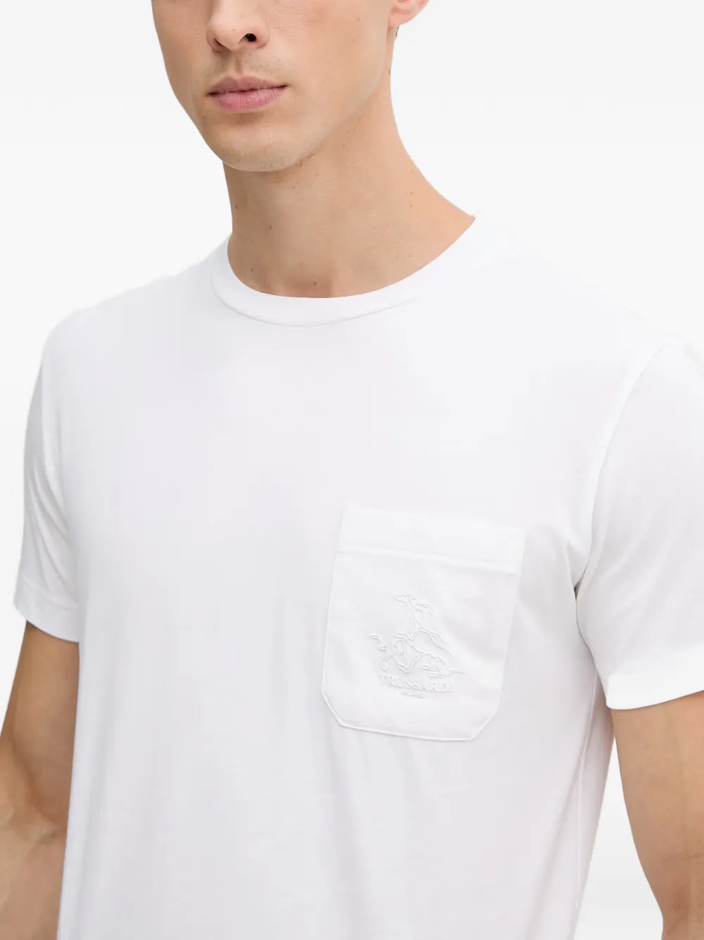 Trussardi T-shirt met geborduurd logo Wit