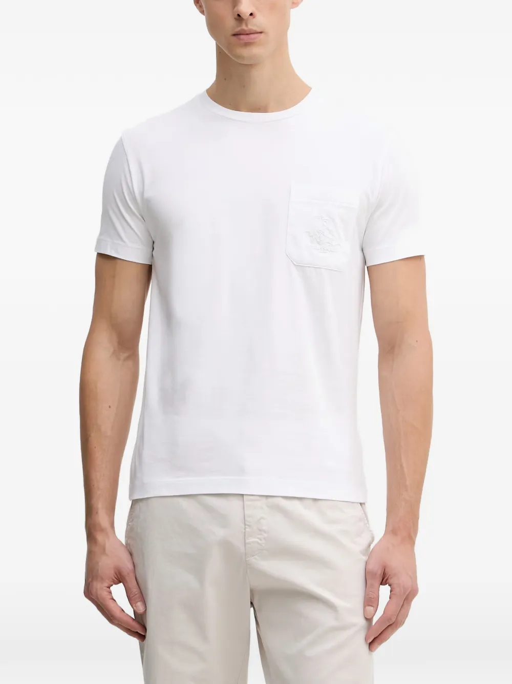 Trussardi T-shirt met geborduurd logo Wit