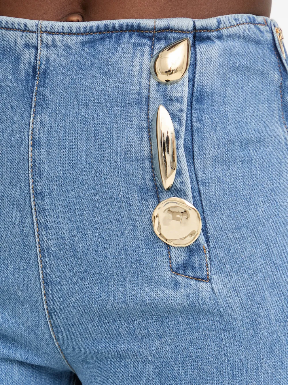 SIMONA CORSELLINI Jeans verfraaid met knopen Blauw