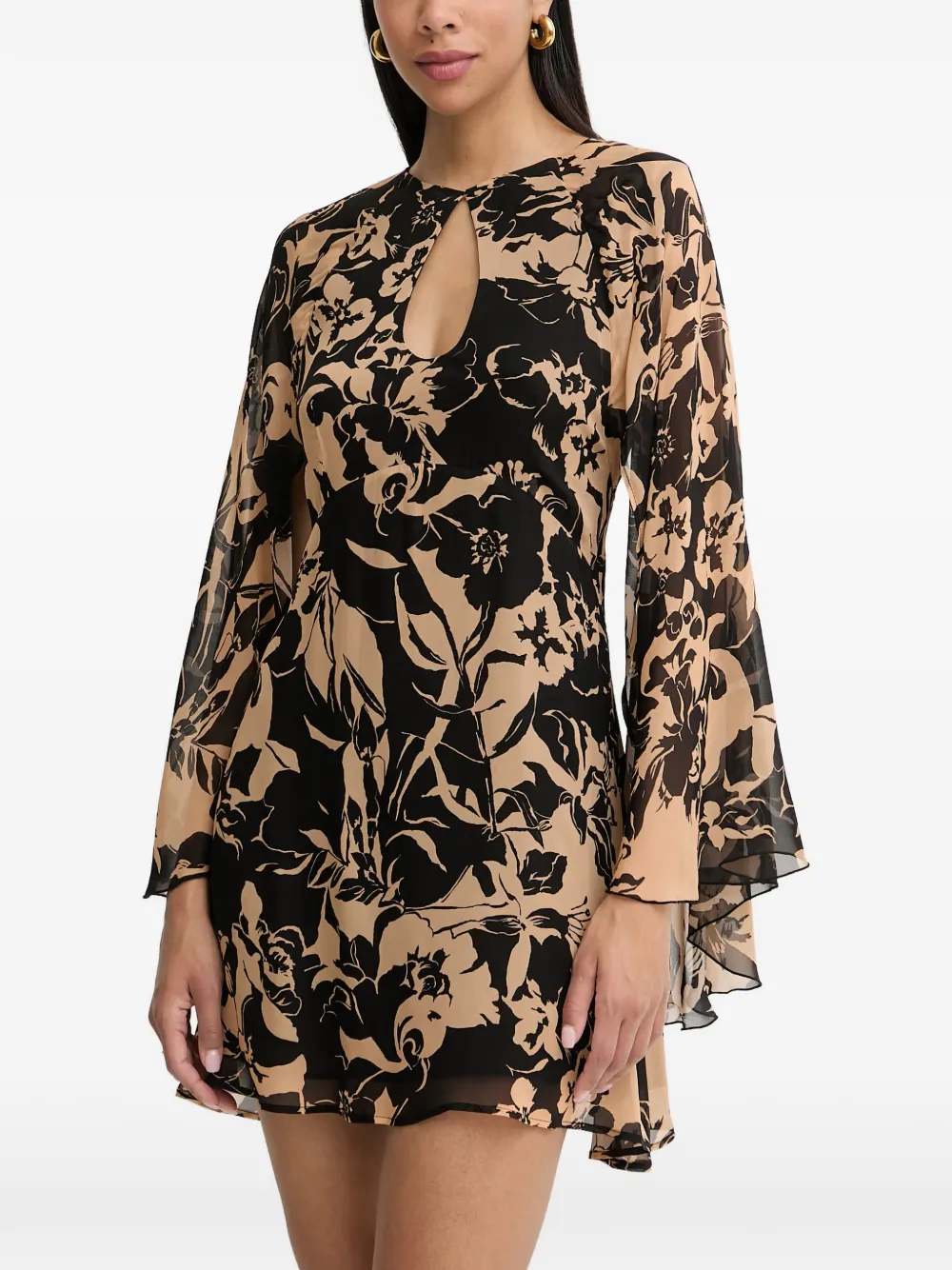 SIMONA CORSELLINI floral-print open-back dress - Toni neutri
