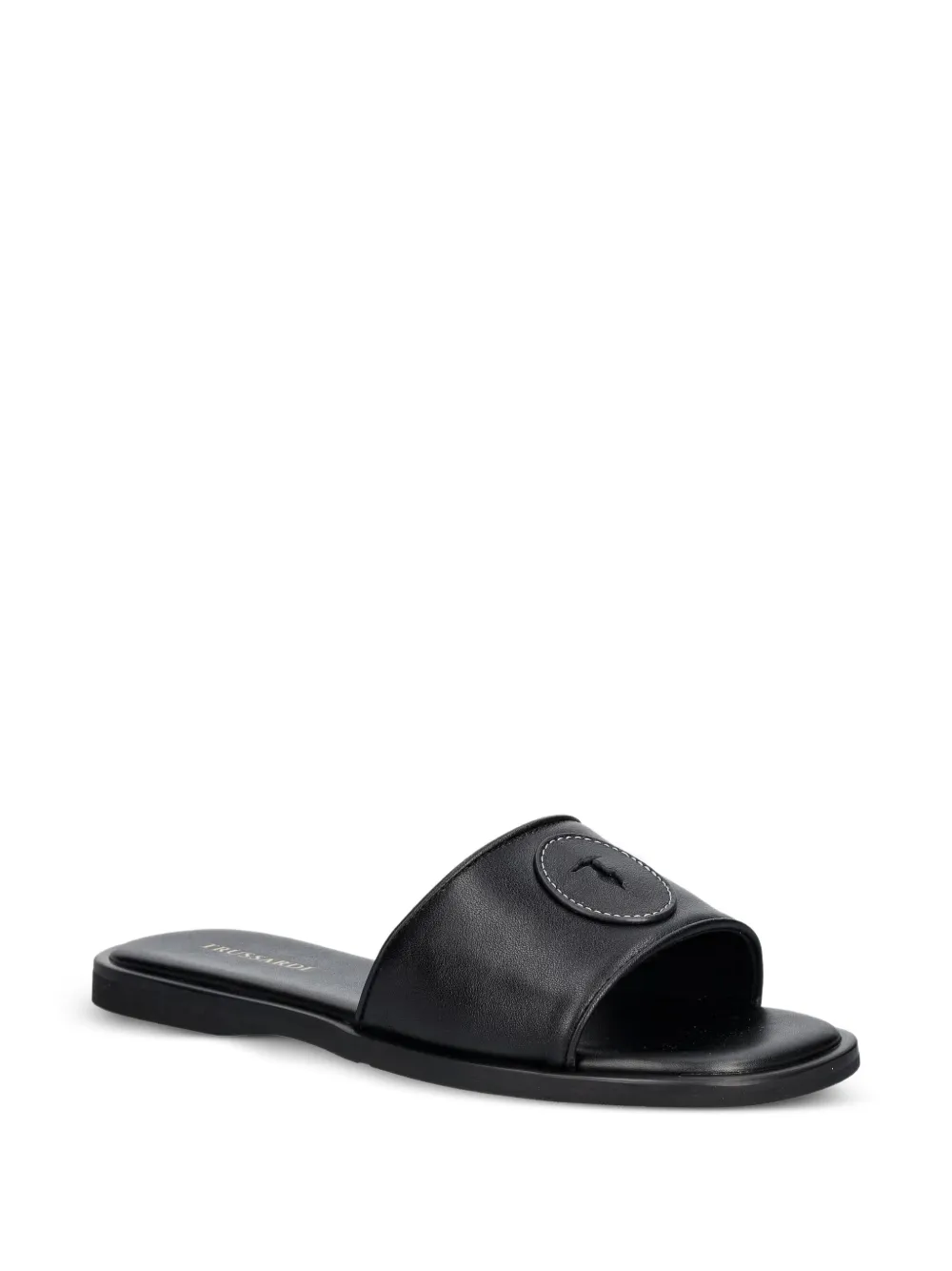 Trussardi logo-patch sandals Zwart