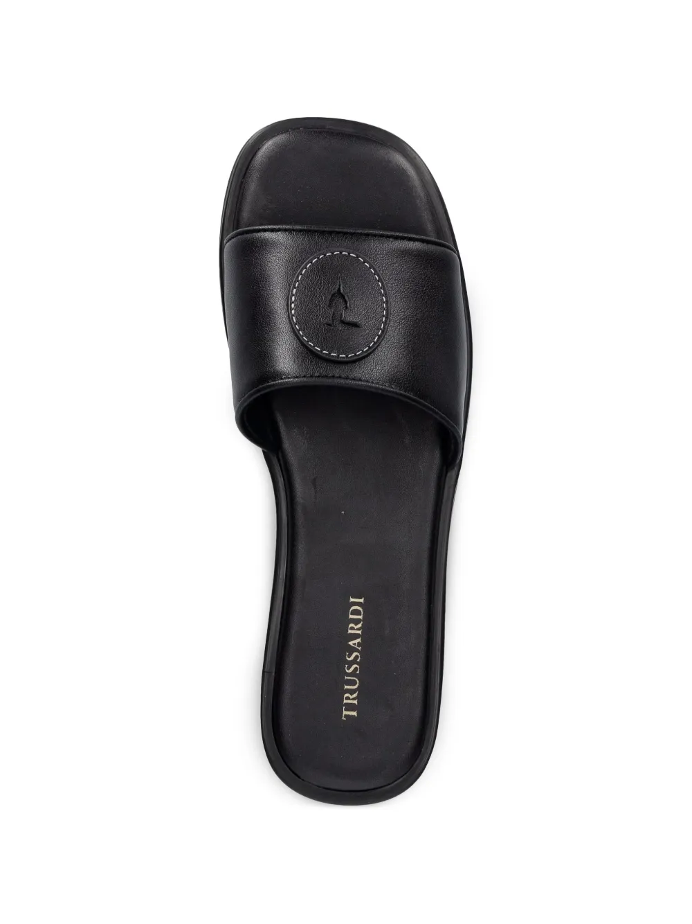 Trussardi logo-patch sandals Zwart
