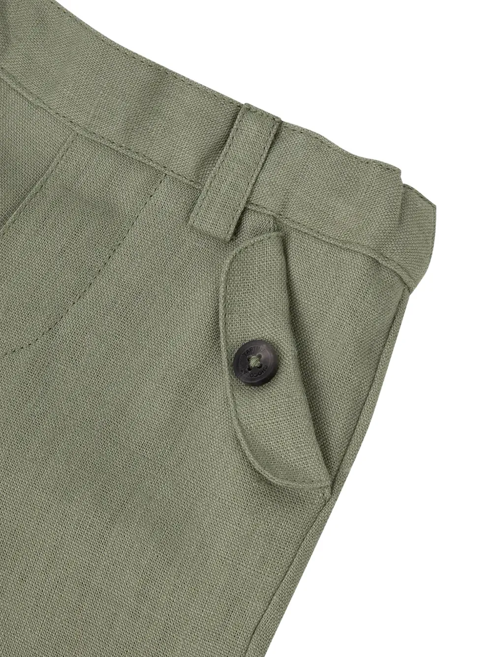 Tartine Et Chocolat Broek met omgeslagen pijpen en knoopdetail Groen