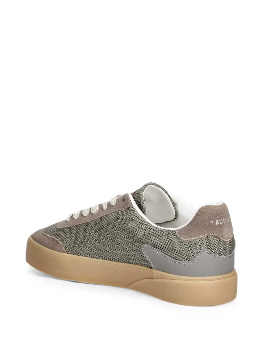 Trussardi suede-panelled mesh sneakers Grijs