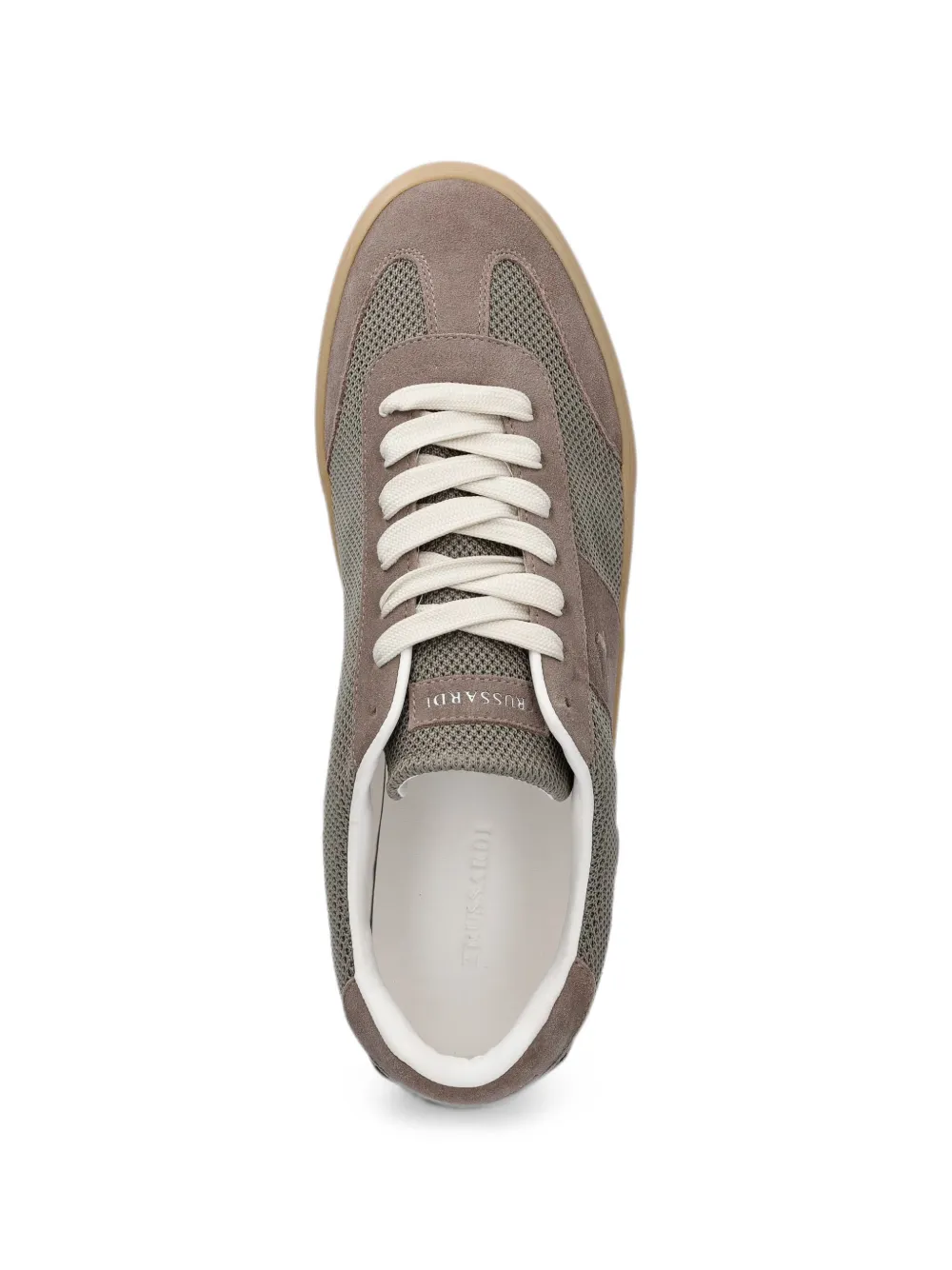 Trussardi suede-panelled mesh sneakers Grijs