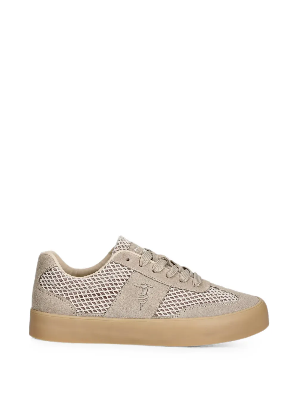 Trussardi mesh-panelled suede sneakers - Toni neutri