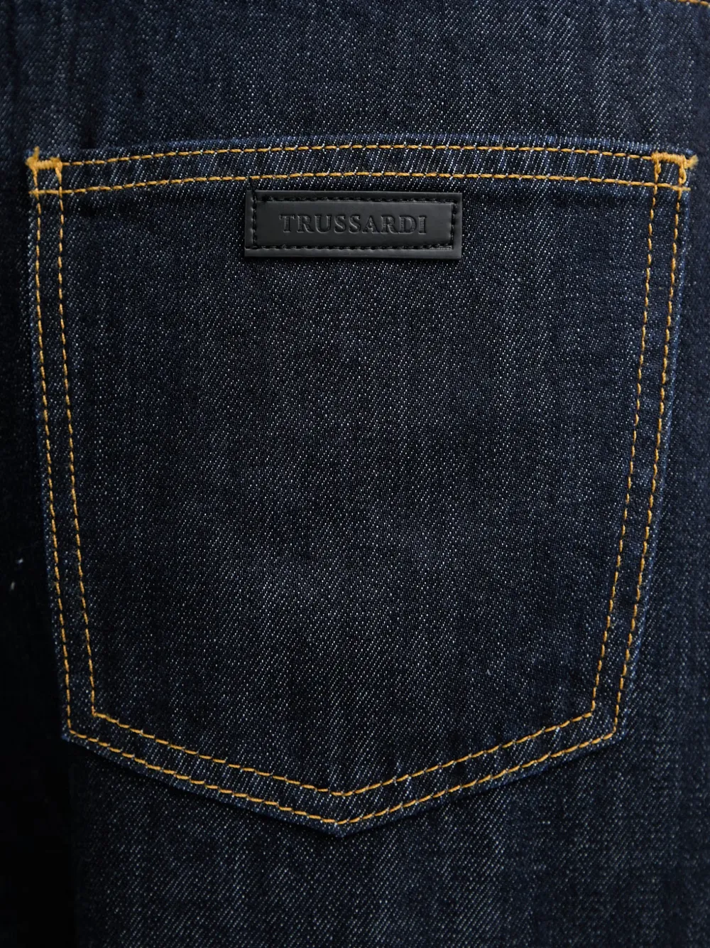 Trussardi Jeans met wijde pijpen en trekkoord Blauw