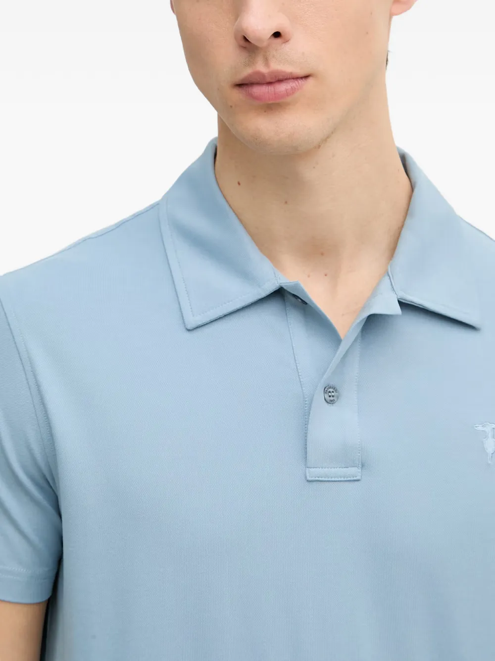 Trussardi Poloshirt met geborduurd logo Blauw