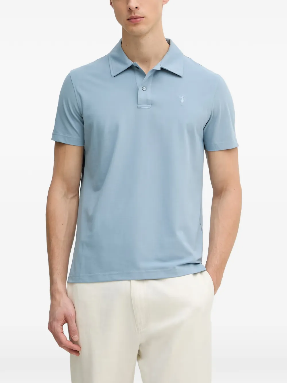 Trussardi Poloshirt met geborduurd logo Blauw
