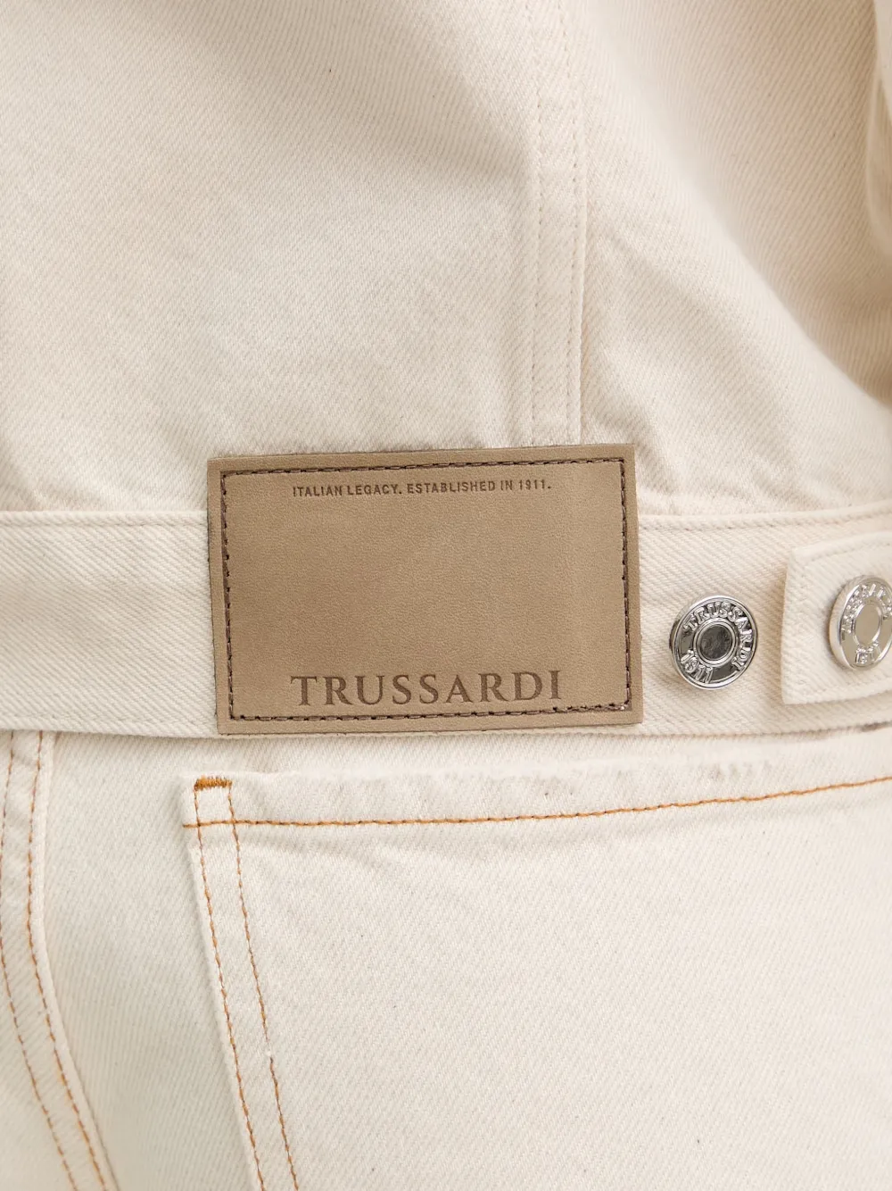 Trussardi Button-up denim jack Beige