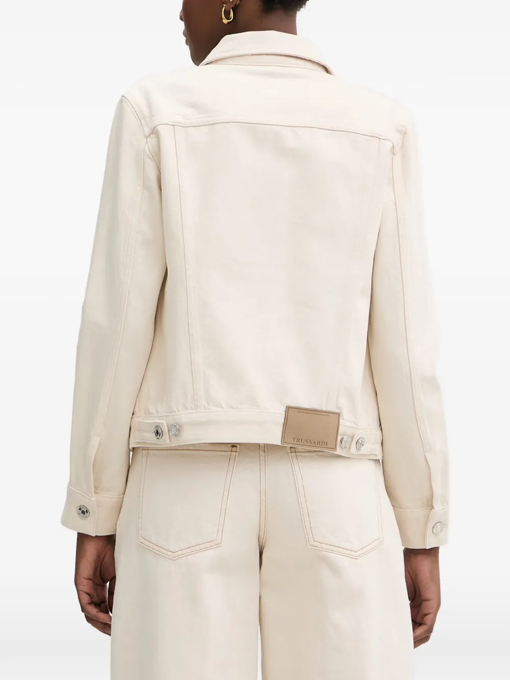 Trussardi Button-up denim jack Beige