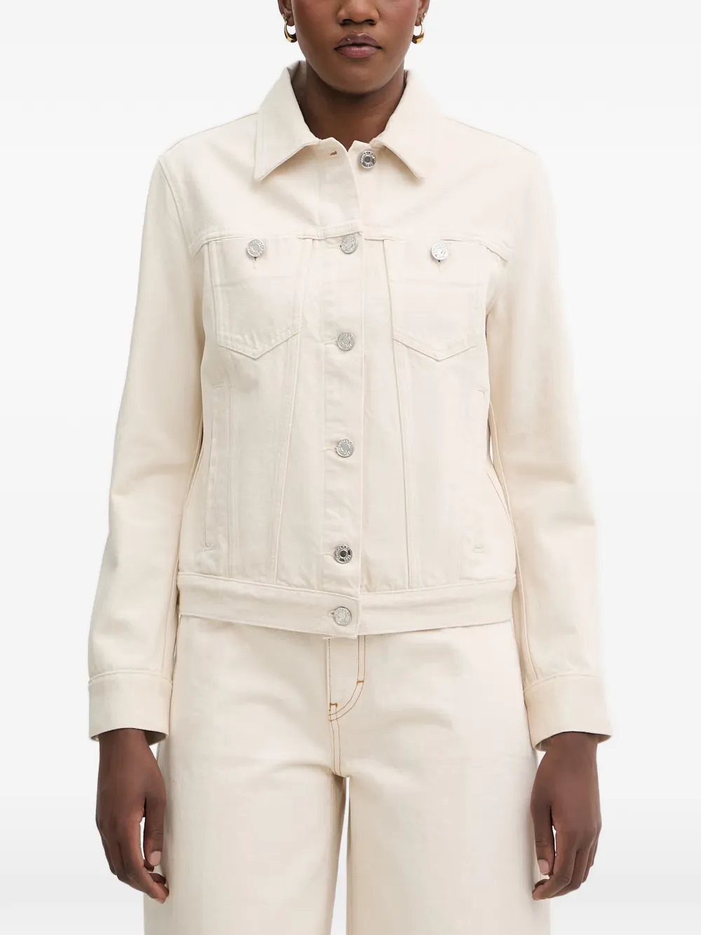 Trussardi button-up denim jacket - Toni neutri