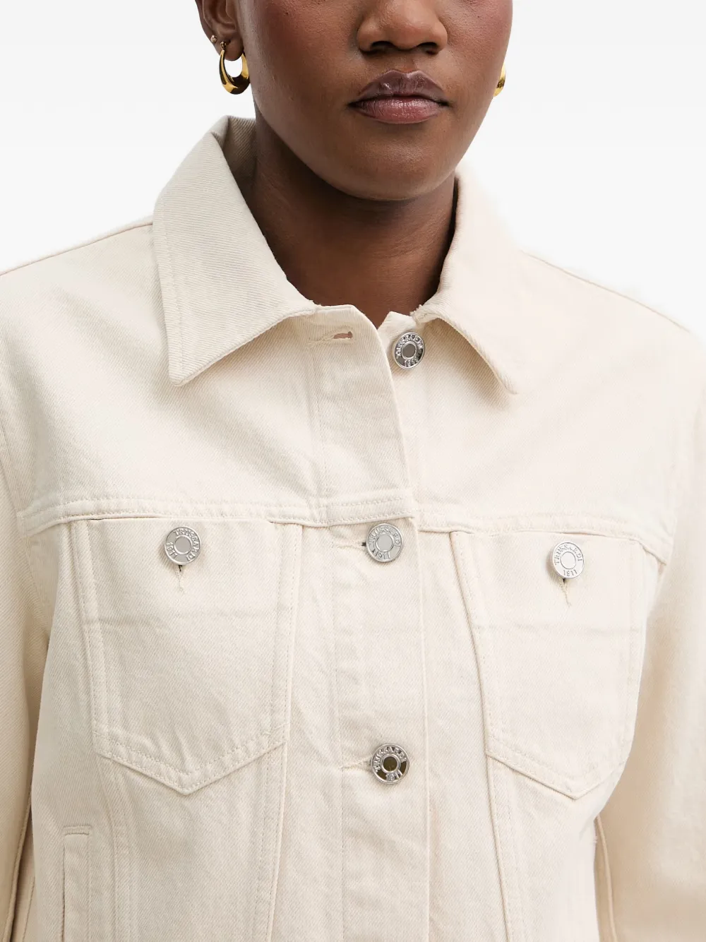 Trussardi Button-up denim jack Beige