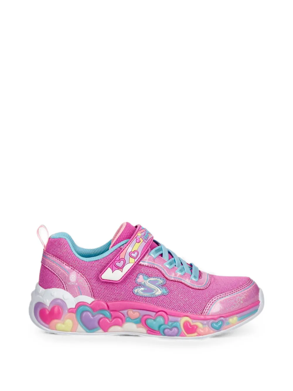 Skechers Heart Lights sneakers met klittenband Roze