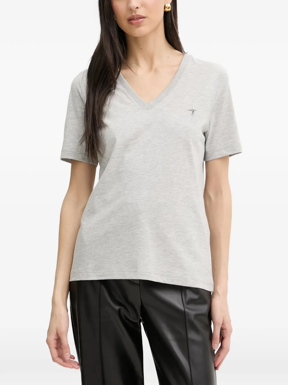 Trussardi V-neck logo-print T-shirt - Grigio
