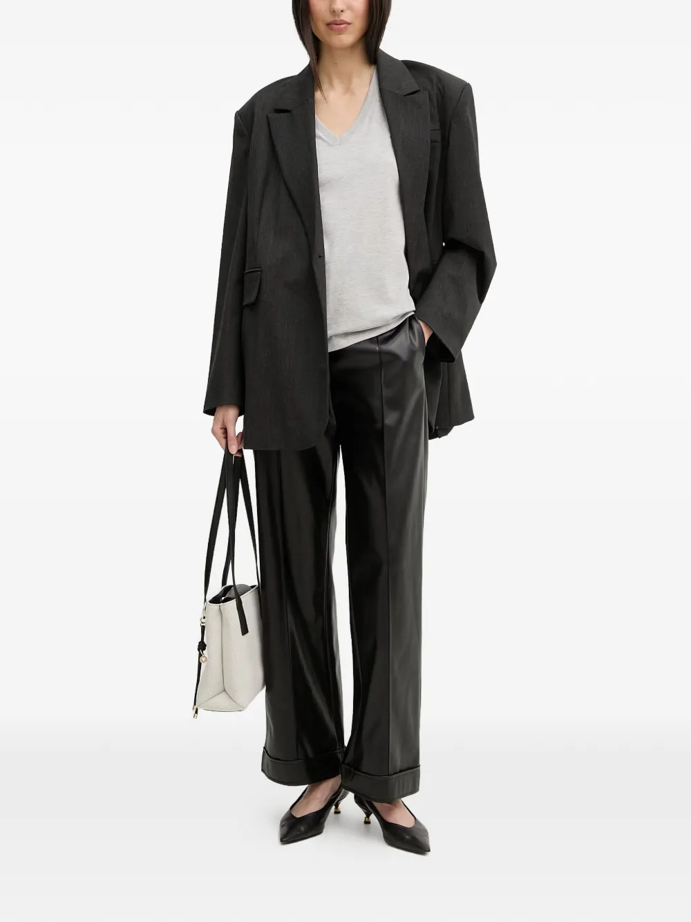 Trussardi T-shirt met V-hals Grijs