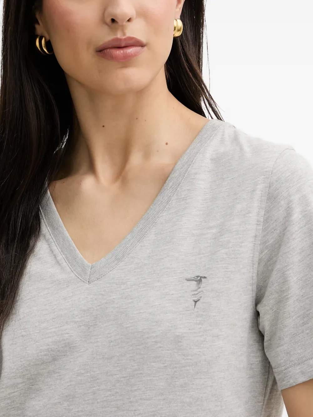 Trussardi T-shirt met V-hals Grijs