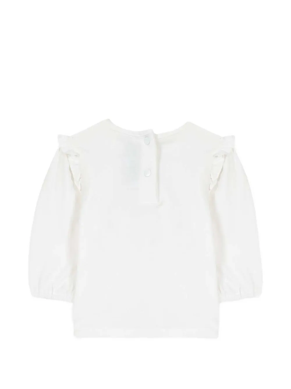Tartine Et Chocolat ruffle-trimmed graphic-print T-shirt Wit