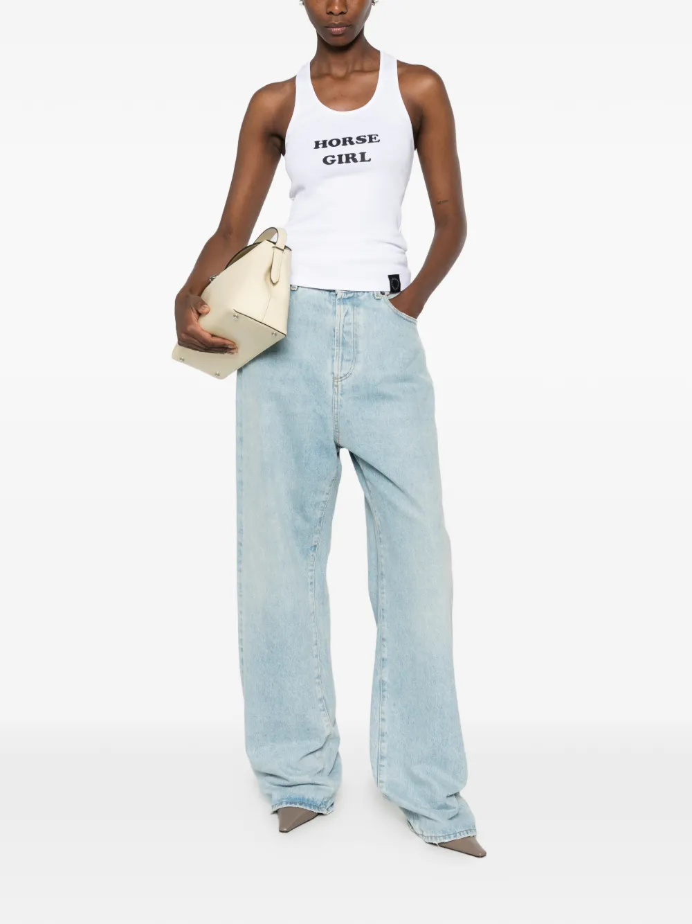 Stella McCartney Ribgebreide tanktop Wit
