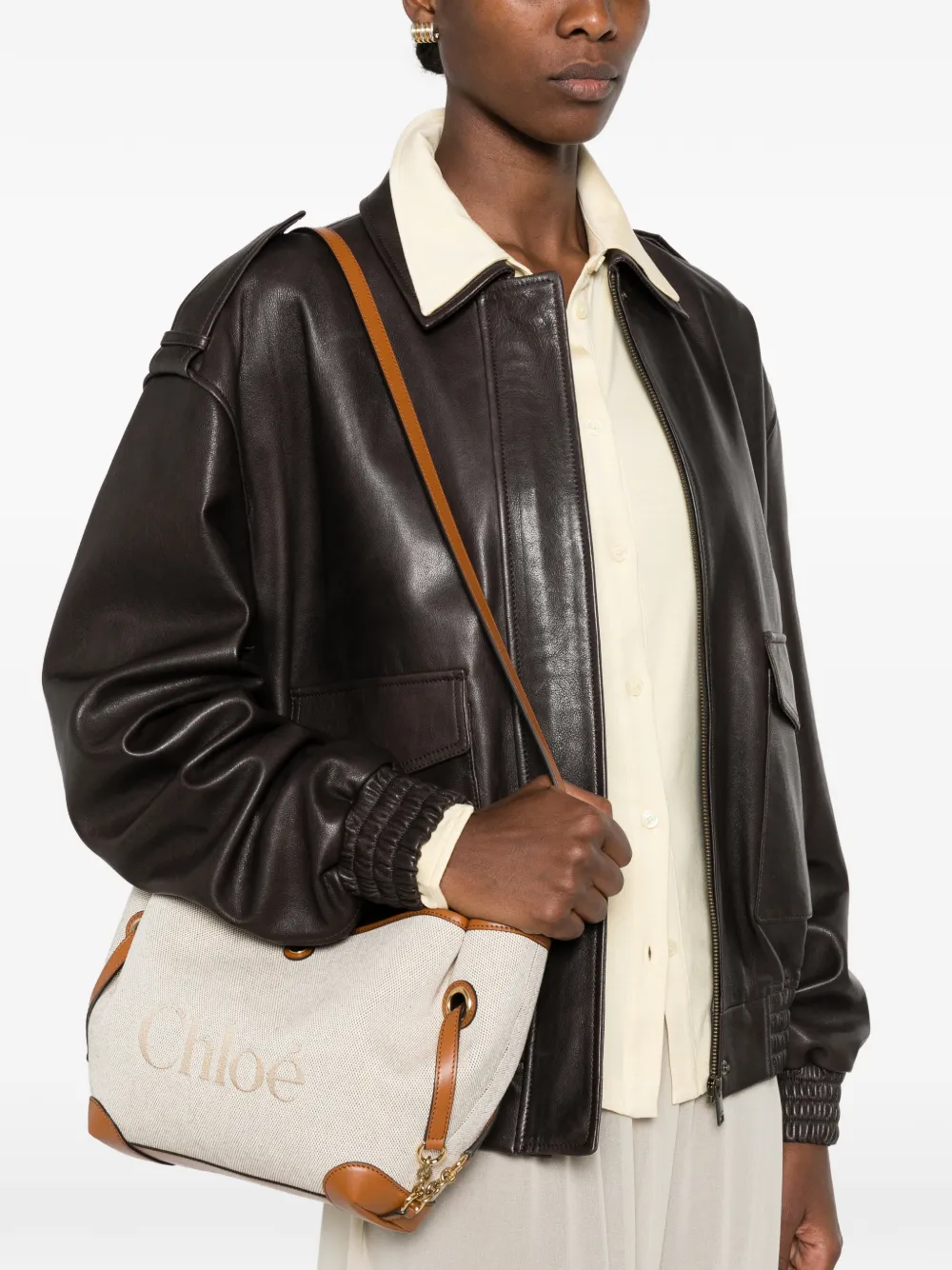 Chloé Kleine Double Carrie shopper Beige