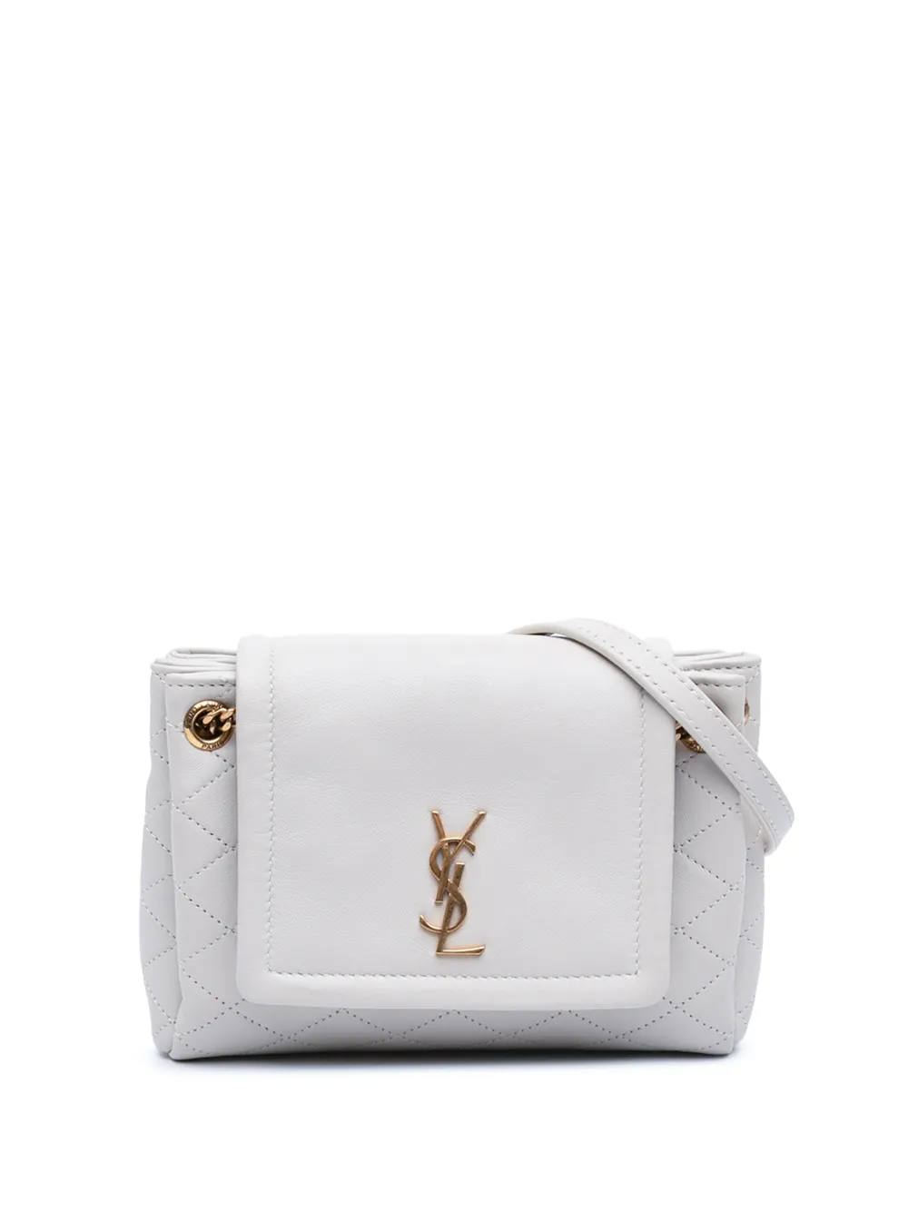 Saint Laurent Pre-Owned 2023 Mini Quilted Lambskin Monogram Nolita Bag crossbody bag - Bianco