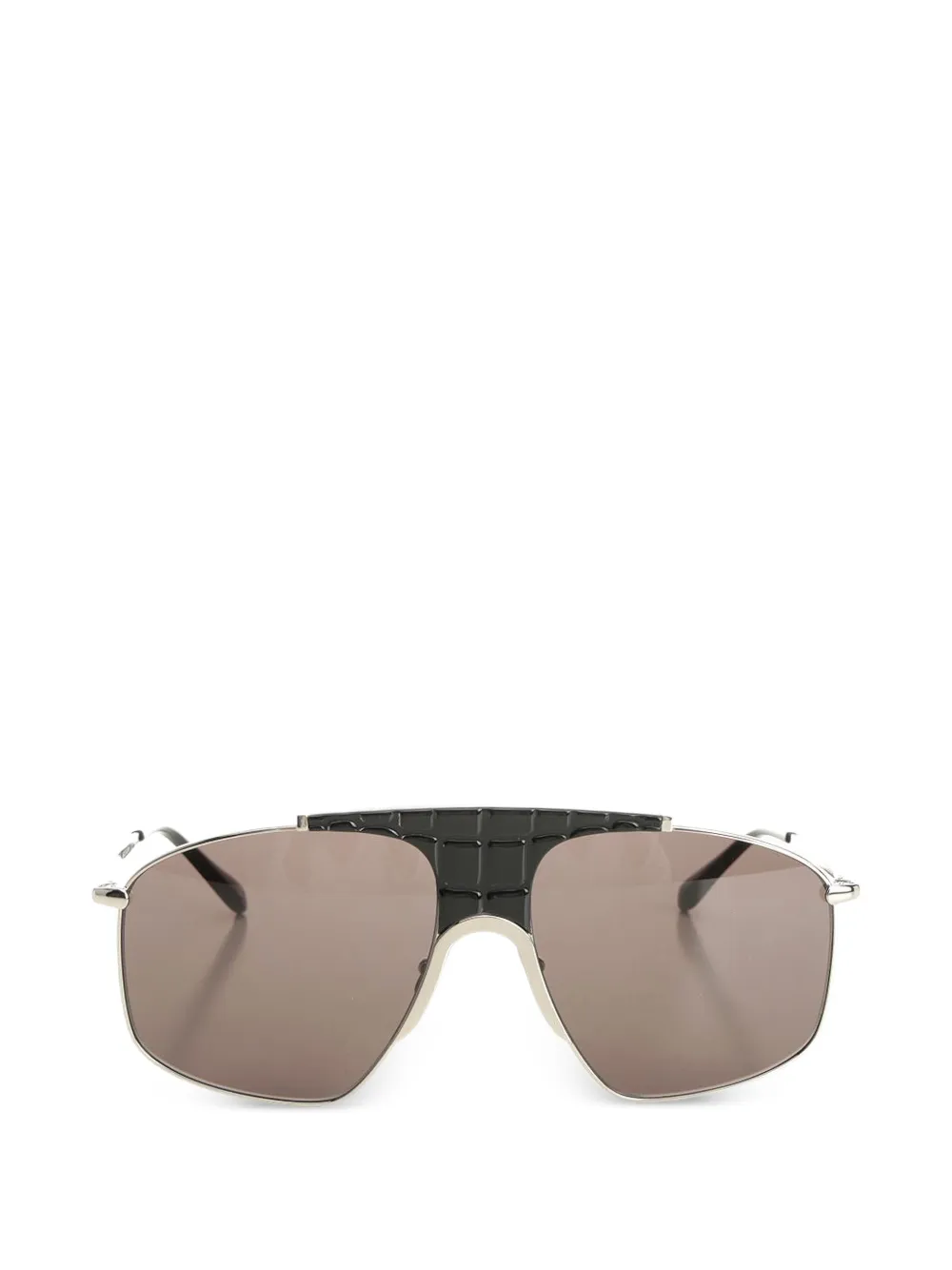 Alaia Eyewear crocodile-effect pilot sunglasses - Argento