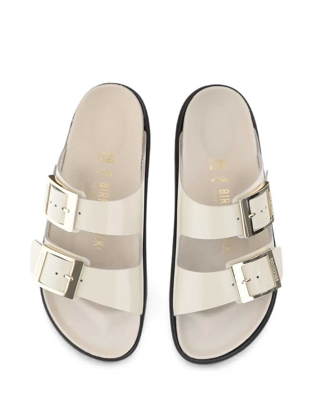 Birkenstock Arizona buckle-fastening leather sandals Wit