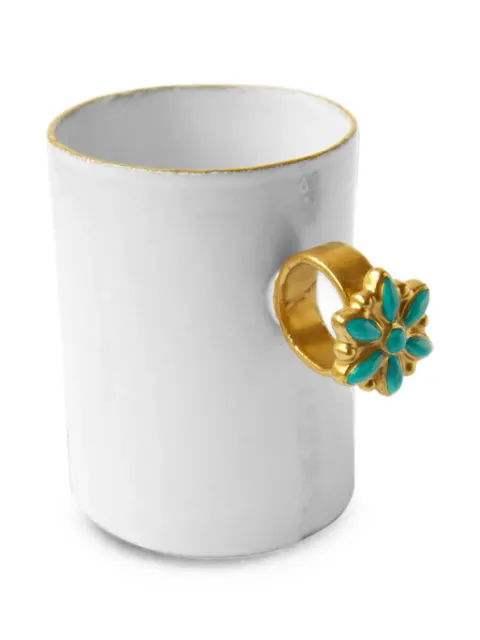 Astier De Villatte Blue Flower ring-handle cup