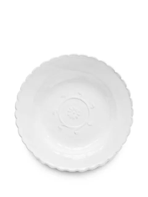 Astier De Villatte Pensée floral-embossed scalloped soup plate