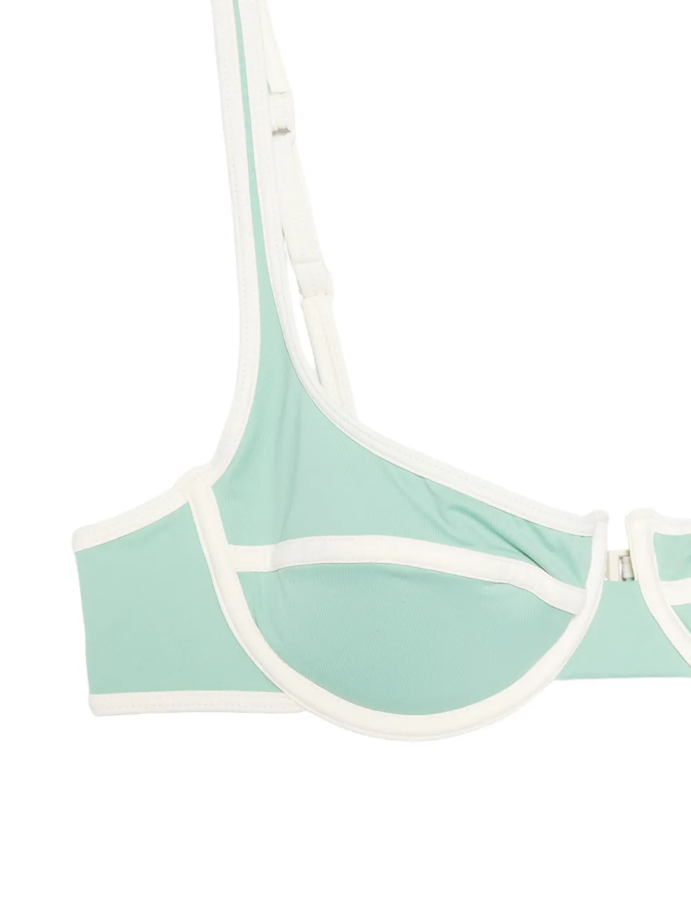MC2 Saint Barth Amira bikinitop met contrasterende afwerking en beugels Groen