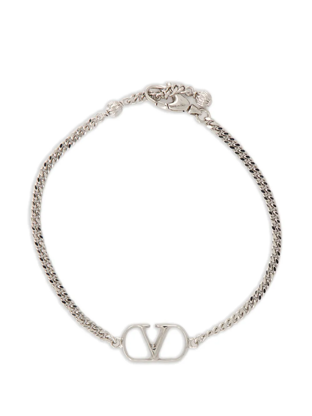Valentino Garavani VLogo curb-chain bracelet - Argento