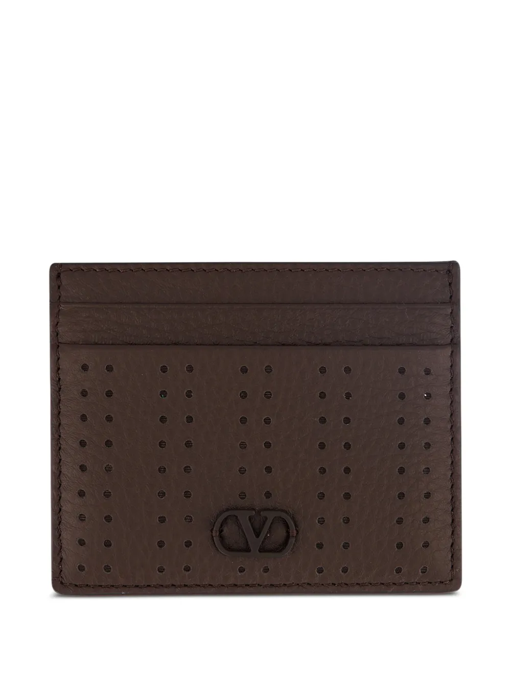 Valentino Garavani VLogo perforated wallet - Marrone