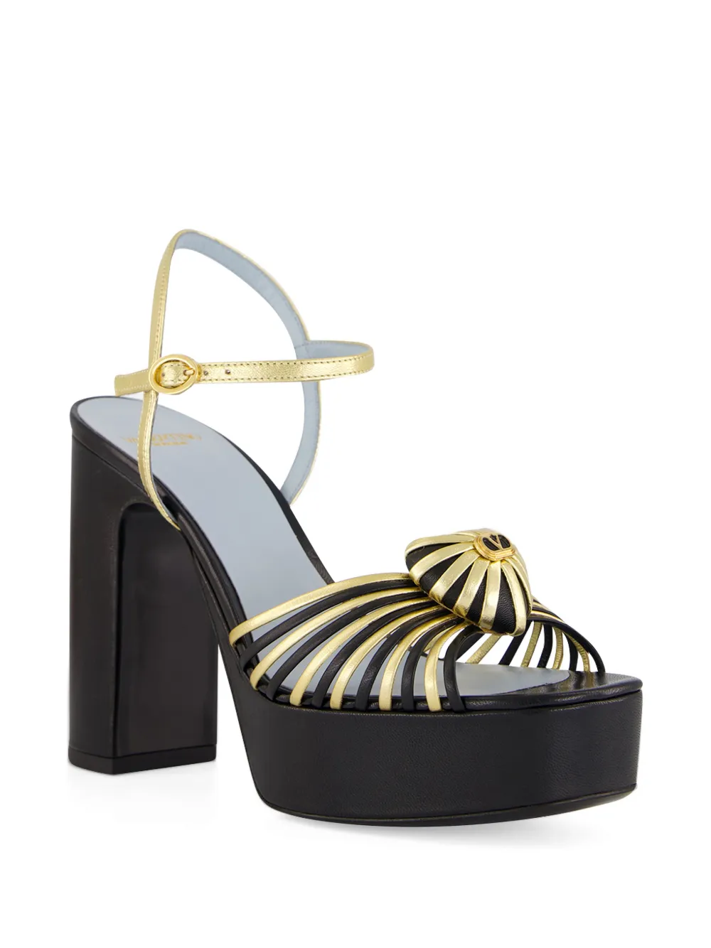 Valentino Garavani Coeur Royal leather sandals Goud