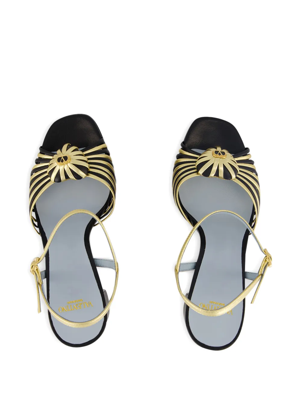Valentino Garavani Coeur Royal leather sandals Goud