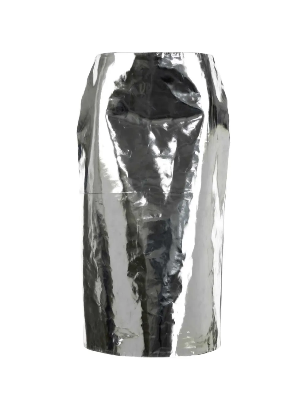 Jil Sander metallic leather skirt - Silver