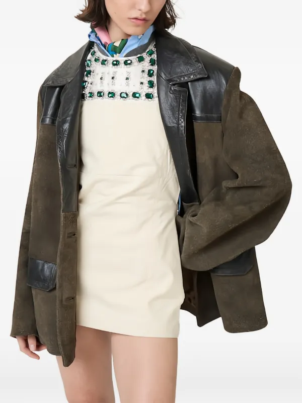 Miu Miu Suede Jacket in Green