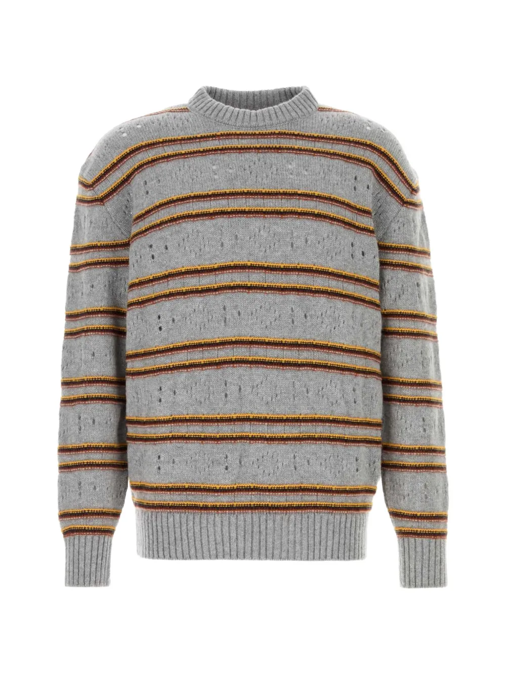 Marni distressed striped-knit sweater - Grey
