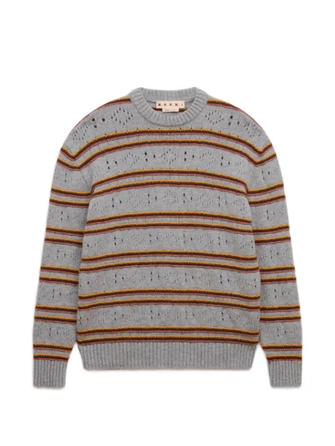 Marni gray cashmere jumper with openwork knit