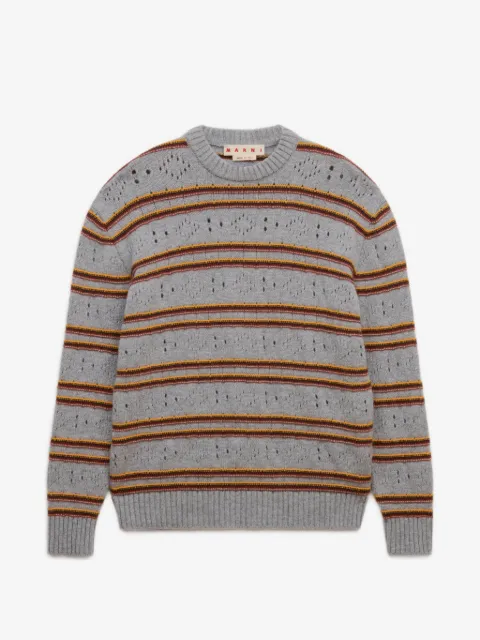 Marni gray cashmere jumper with openwork knit