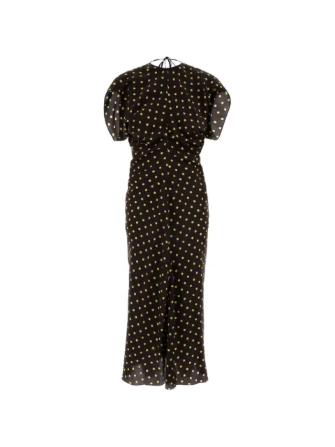 Marni polka-dot ruched midi dress
