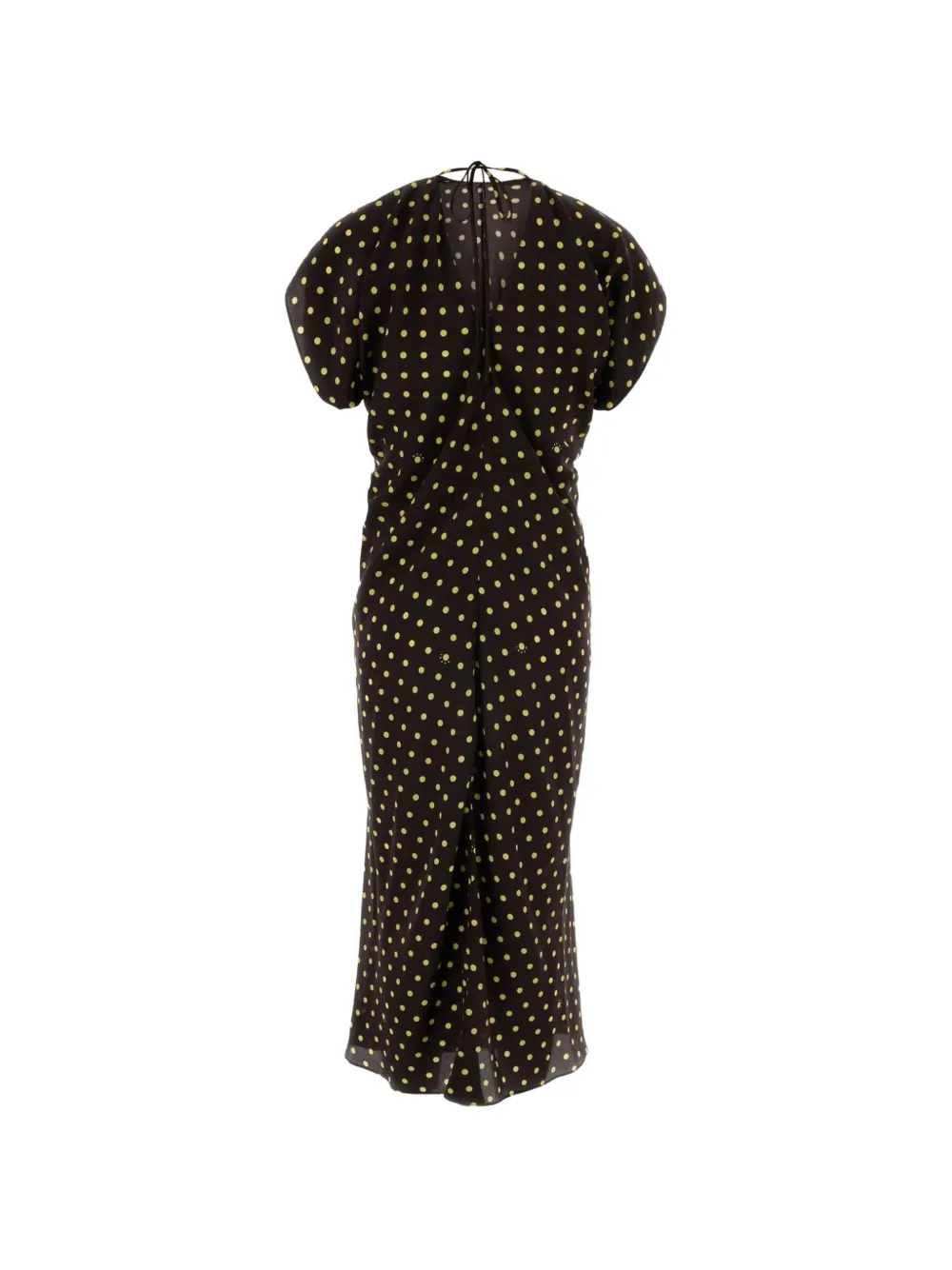 Marni polka-dot ruched midi dress - Braun