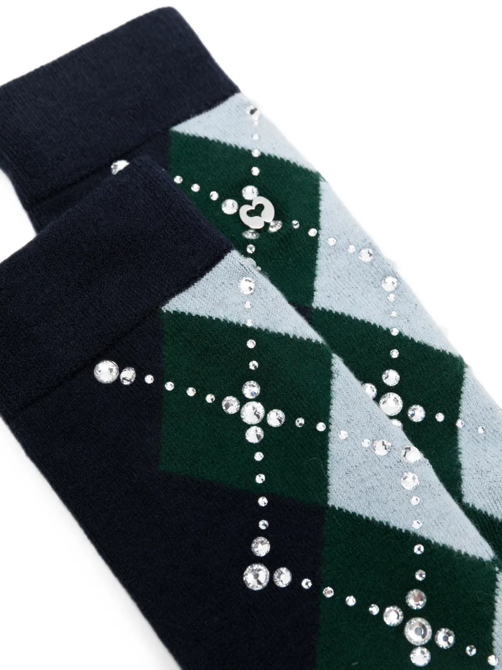 Maje Sokken verfraaid met kristallen en argyle Blauw