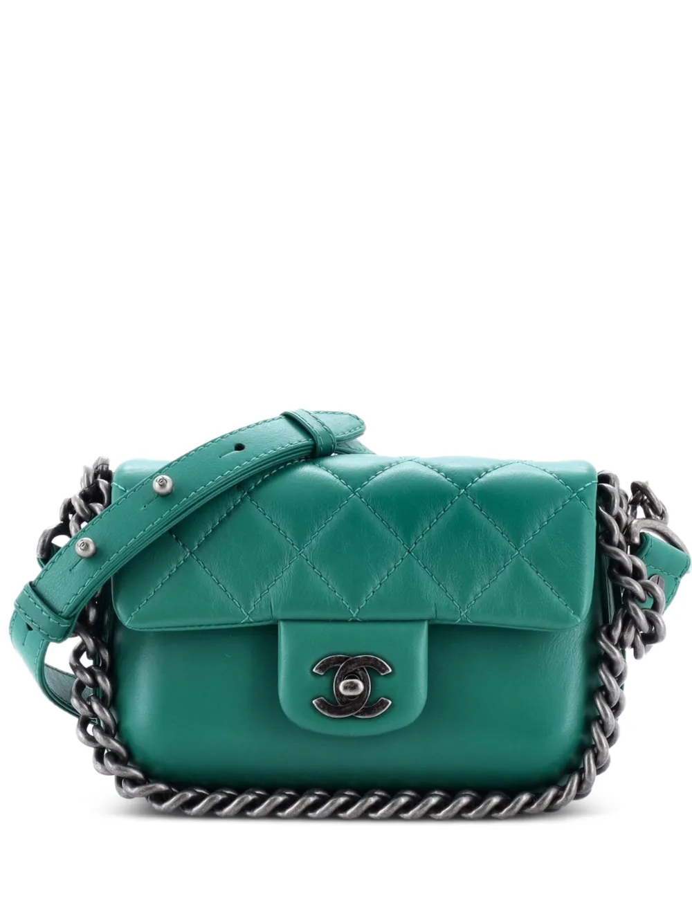 CHANEL Pre-Owned Rock My Flap Bag Quilted Calfskin Mini shoulder bag - Green