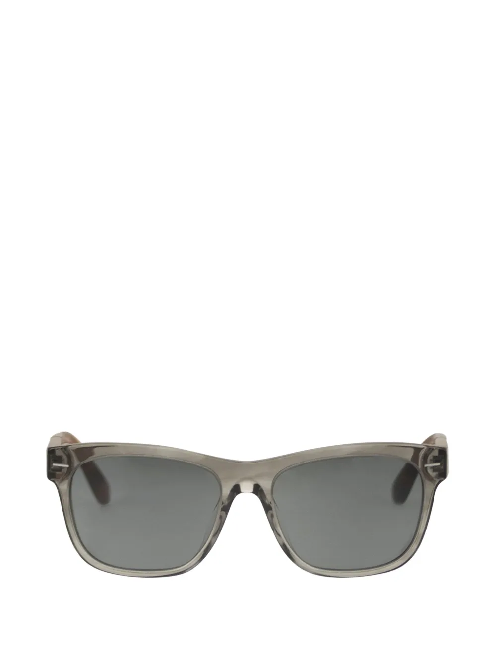 Brunello Cucinelli tortoiseshell-effect rectangle-frame sunglasses - Grigio