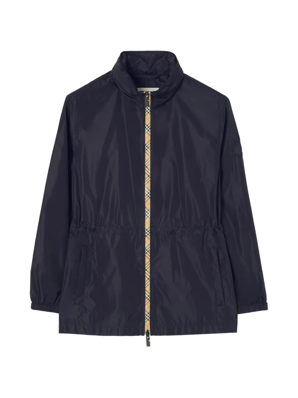 Burberry short Checker-tape nylon parka - Blu