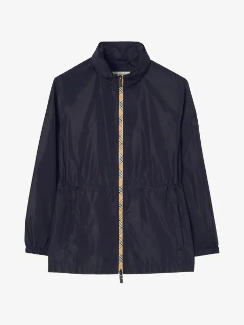 Burberry short Checker-tape nylon parka