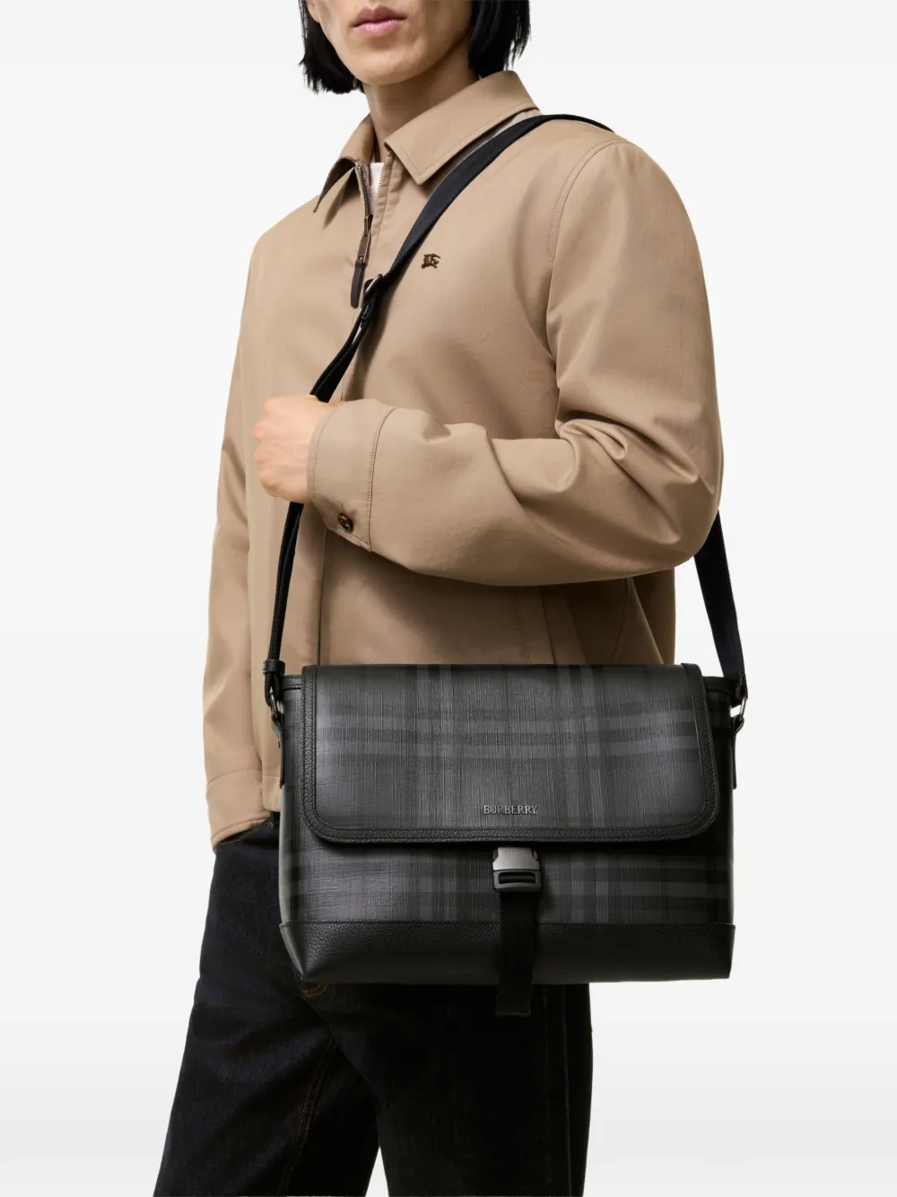 Burberry City Check messengertas Grijs