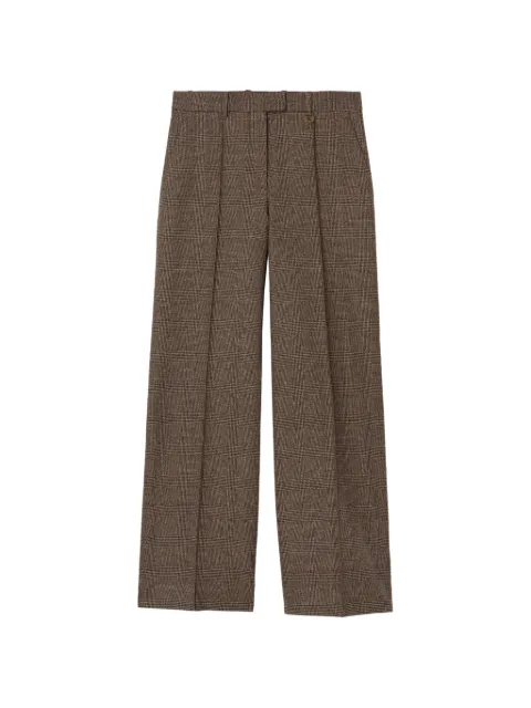 Burberry Check wool linen blend tailored trousers