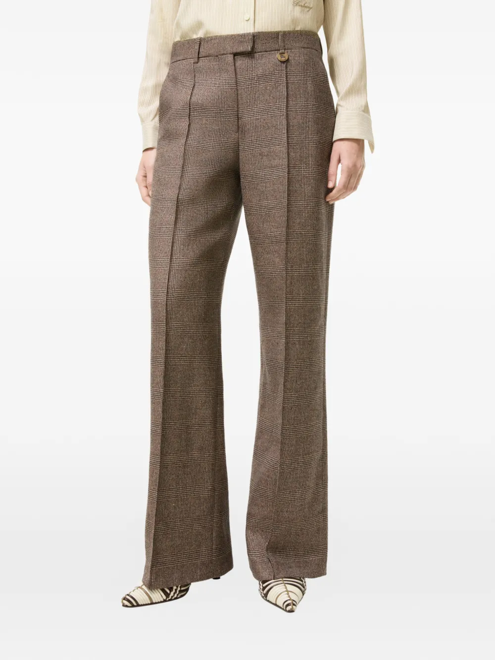 Burberry Geruite pantalon Bruin