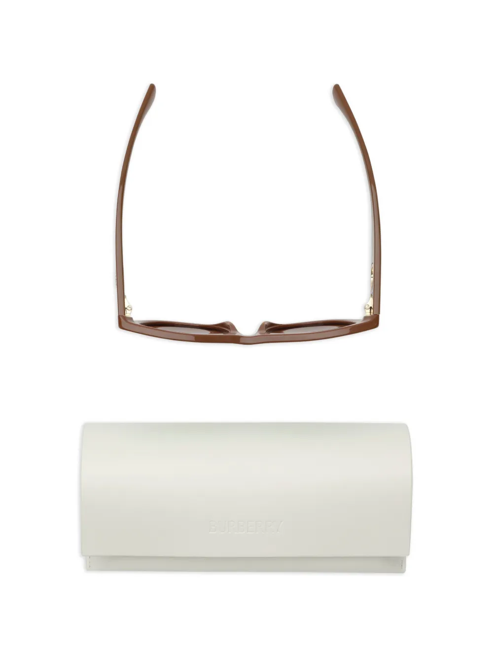 Burberry EKD zonnebril met rond montuur Bruin